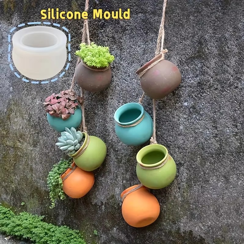 Candle Making Tools - Silikon-Blumentopfformen, Harzformen, Epoxidformen, Duftkerzenformen, kleine Sukkulenten-Blumentöpfe,