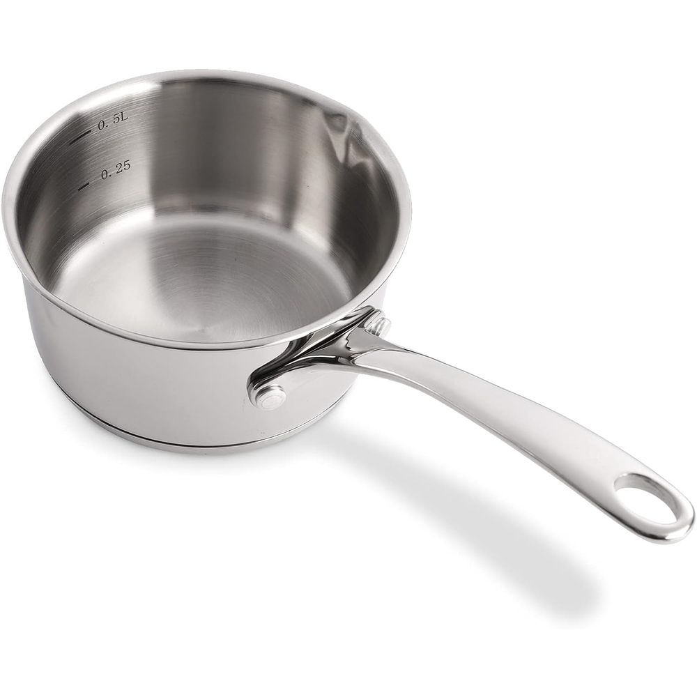 Pour Pot Aluminum - 18/10 Edelstahl Butterwärmer Messpfanne, 0,5-Liter Milchwärmer