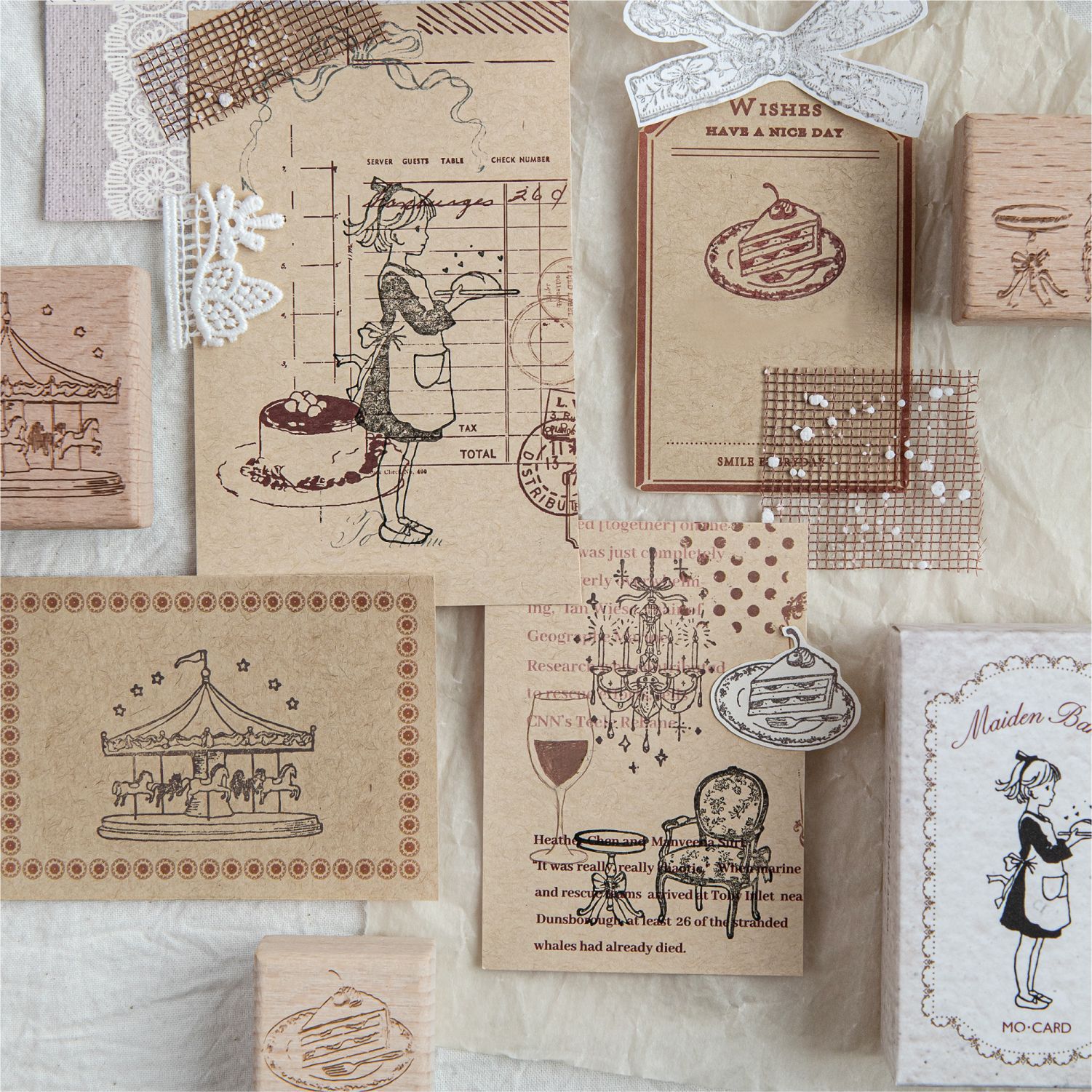 Candle Making Los Angeles - Fountain Candle Tableware Retro Märchen-Holzstempel DIY